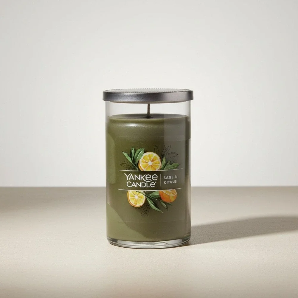 Yankee Candle Sage & Citrus Signature Small Tumbler -‎ 14.25 oz 3-Wick - NWT